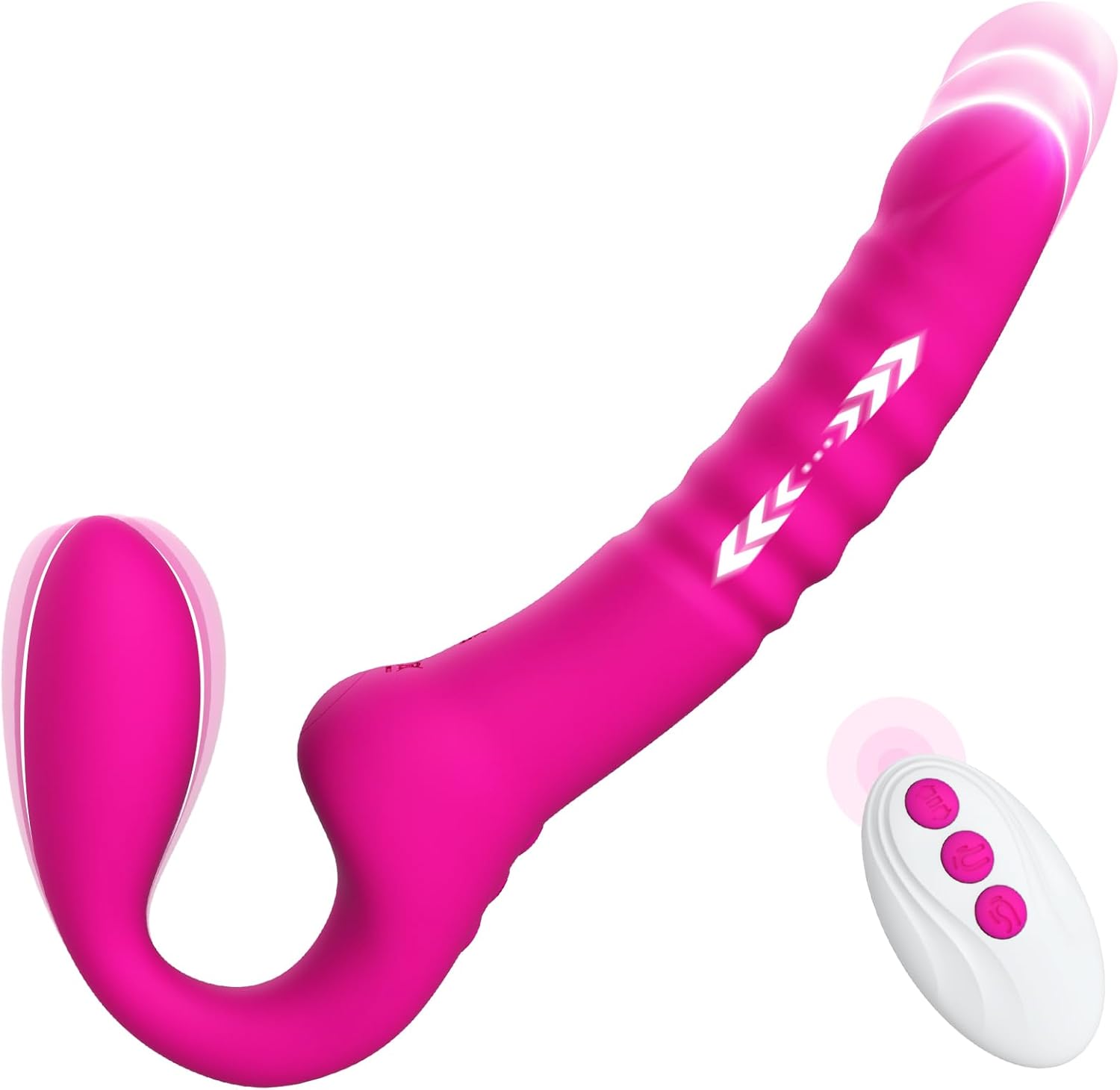Anal Toys with 7 Vibration & 7 Thrusting Modes, Double-Ended Dildo for Women