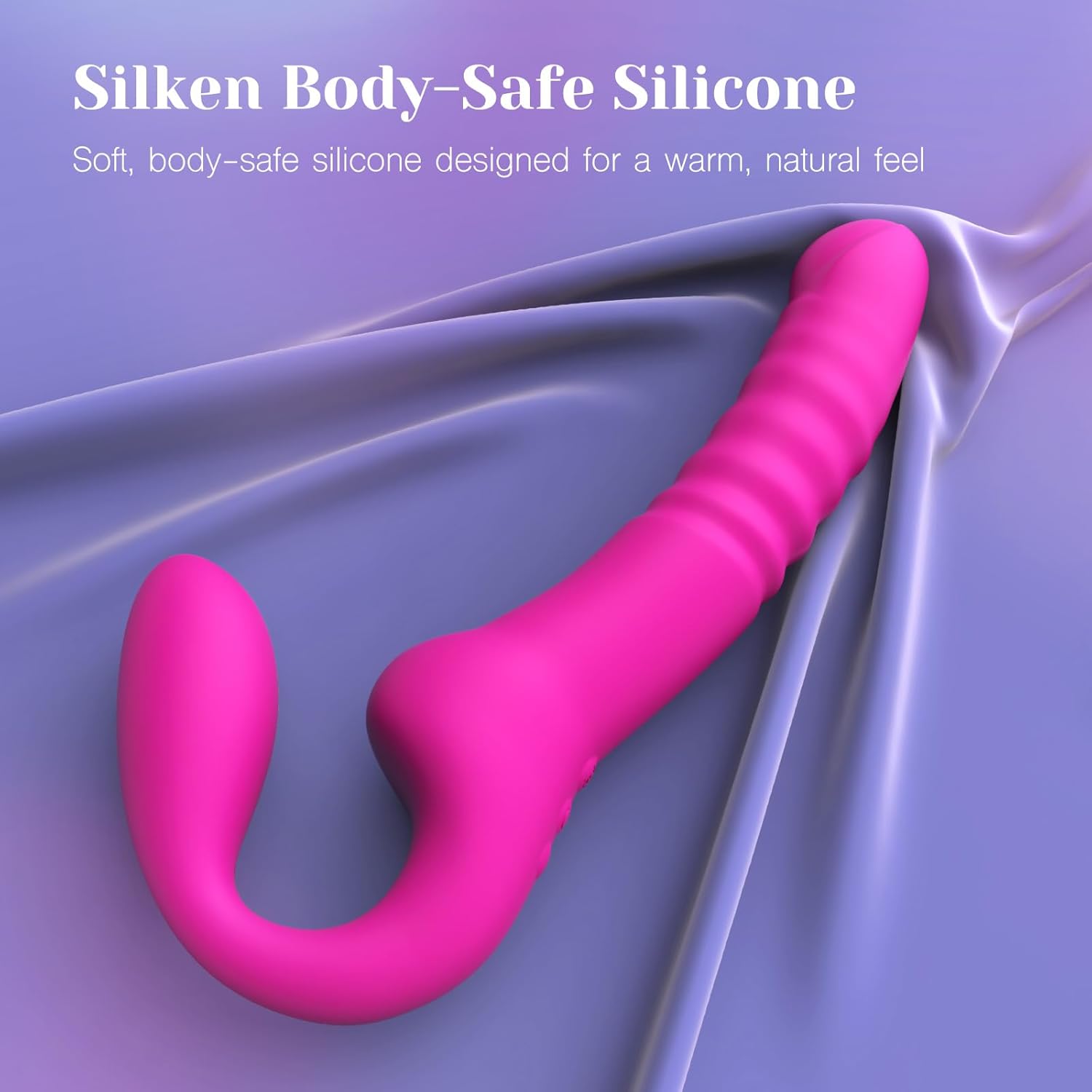 Anal Toys with 7 Vibration & 7 Thrusting Modes, Double-Ended Dildo for Women