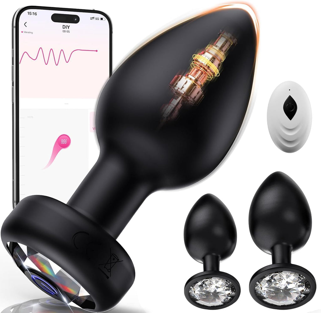 Anal Plug Vibrating Butt Plug, Adult Sex Toys 3PCS Silicone Anal Plugs, Anal Sex Toys with Remote Control 10 Vibrating Vibrator