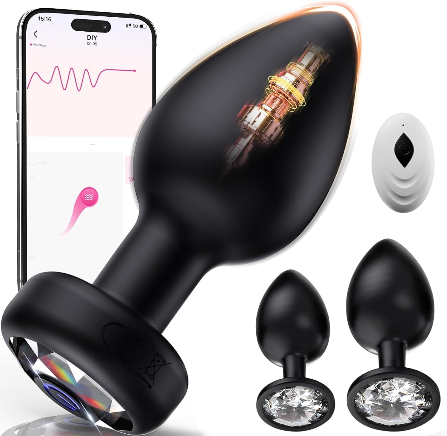 Anal Plug Vibrating Butt Plug, Adult Sex Toys 3PCS Silicone Anal Plugs, Anal Sex Toys with Remote Control 10 Vibrating Vibrator