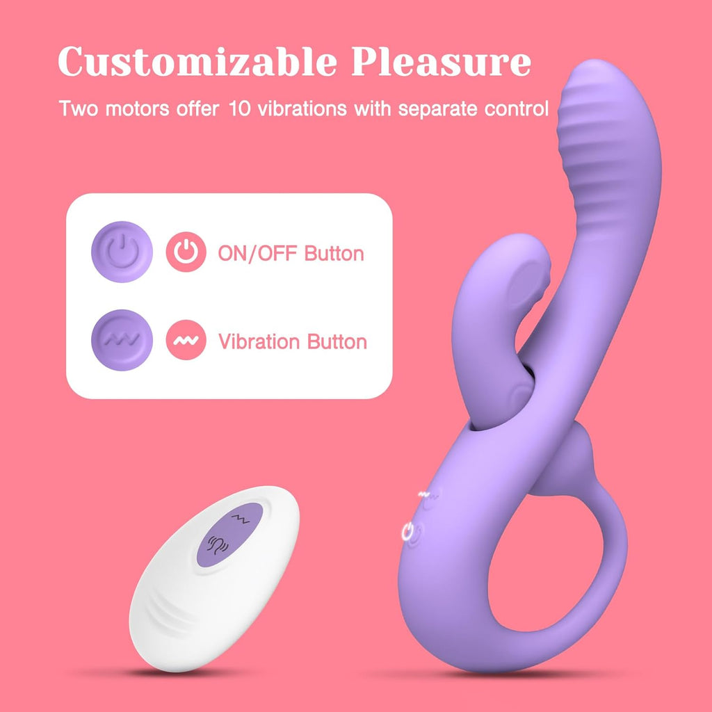 Transformable Rabbit Vibrators for Women, Clitoral & G-Spot Anal Stimulation, Soft Double-Ended Dildos for Solo & Partner