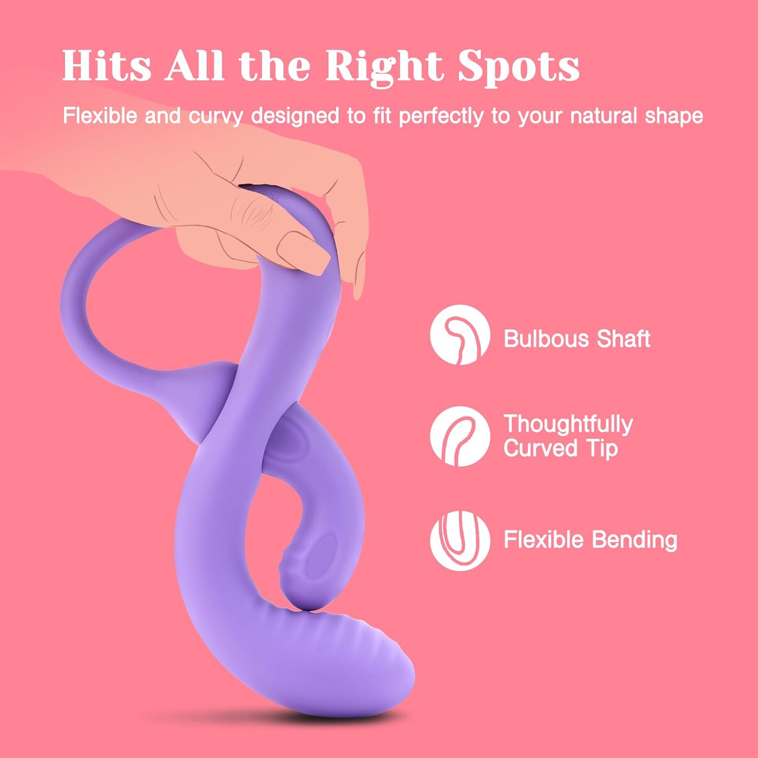 Transformable Rabbit Vibrators for Women, Clitoral & G-Spot Anal Stimulation, Soft Double-Ended Dildos for Solo & Partner