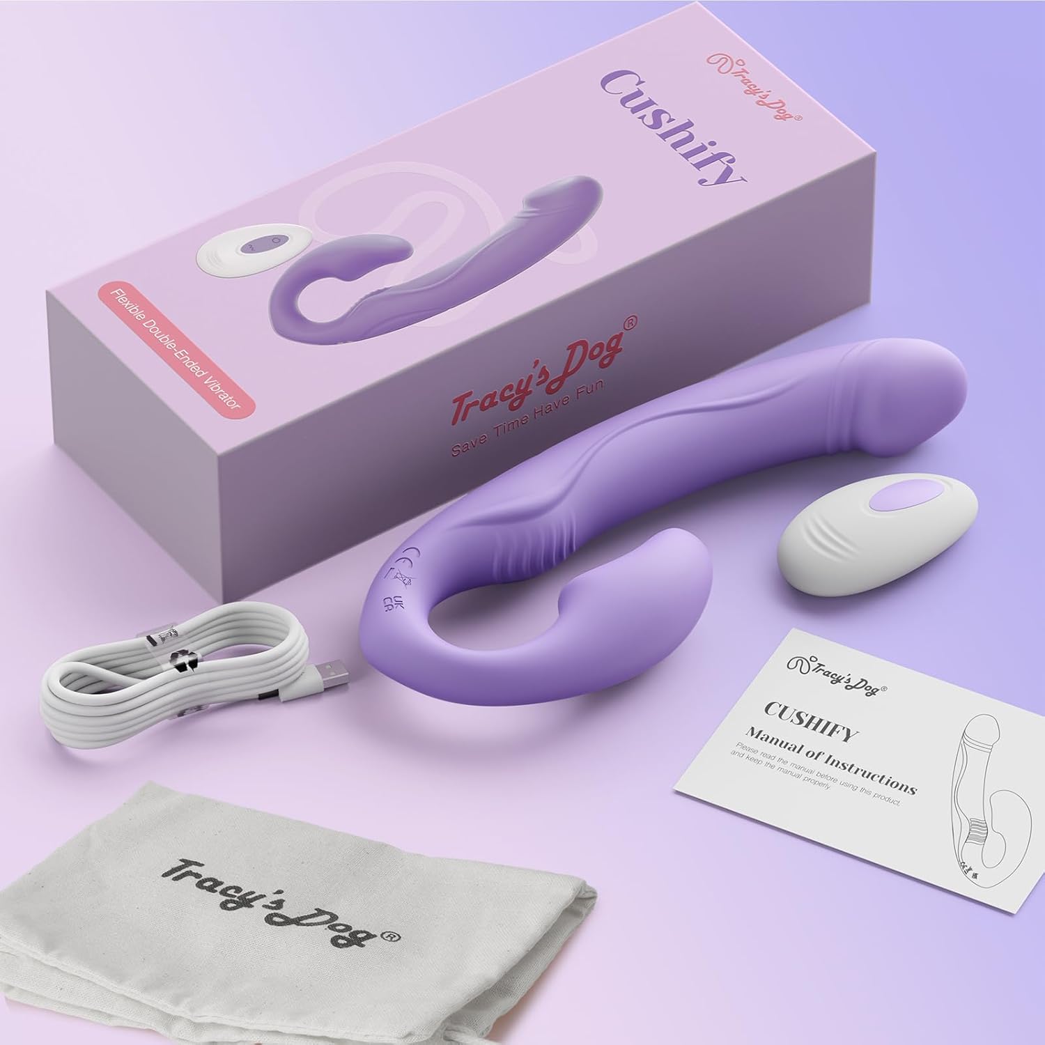 Velvety-Soft Double-Ended Anal Dildos, 10 Vibrations, Remote Control, Wearable G-Spot Vibrator