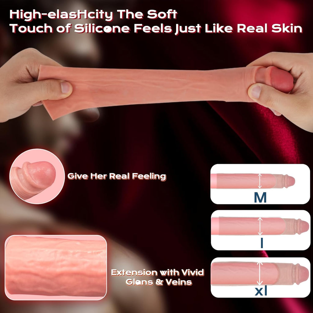 Remote Control Penis Extender Enlarger Dildo Vibrator,Girth Enhancer Extension