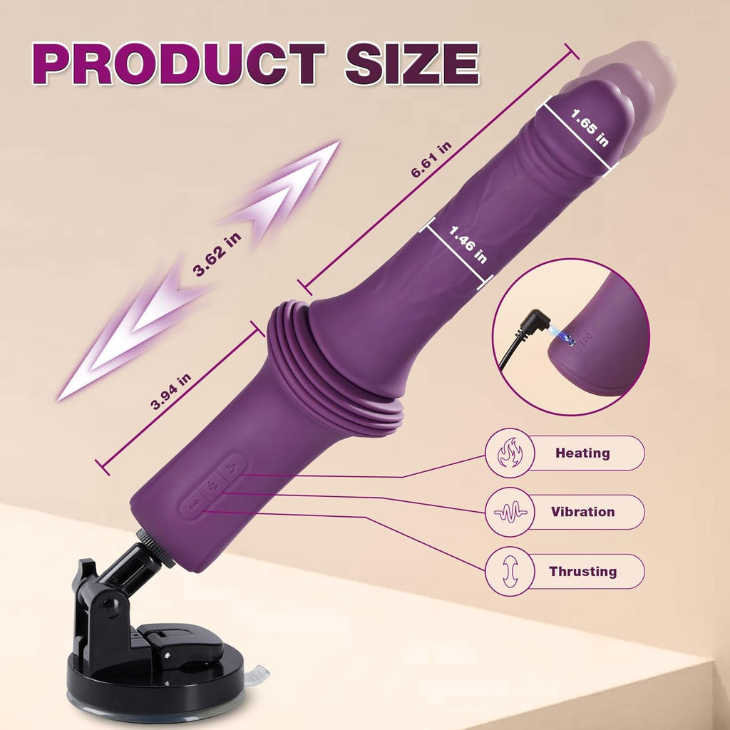 12.85 Inch Realistic Dildos with 10 Vibration & 3 Thrusting & Heating Modes, Adult Machine G Spot Clit Anal Toy with Removable Suction Cup for Women Men Couple