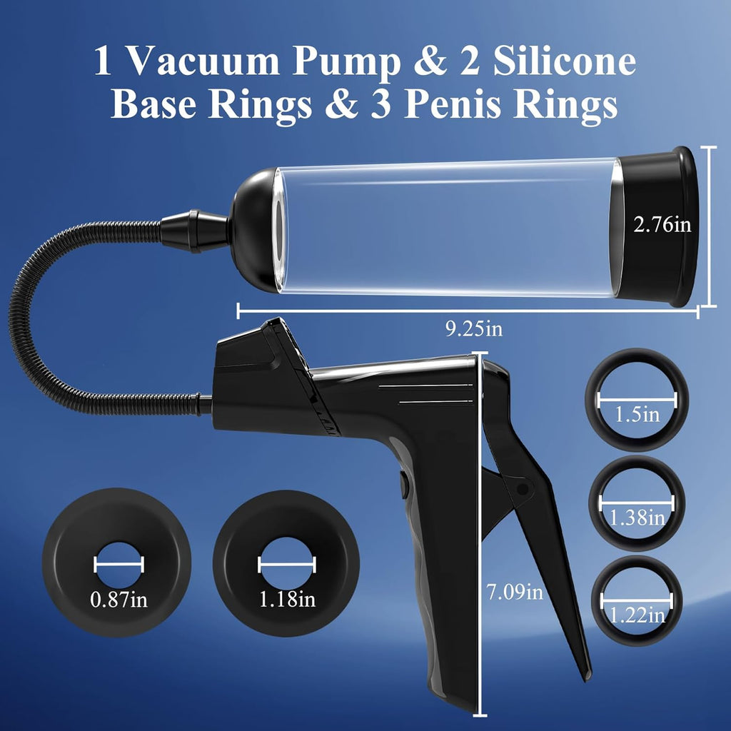 Pumps & Enlargers for Men with 3 Penis Ring and 2 Silicone Sleeve,Sex Machine Enlarge Juguetes Sexuales for Stronger Bigger Erections