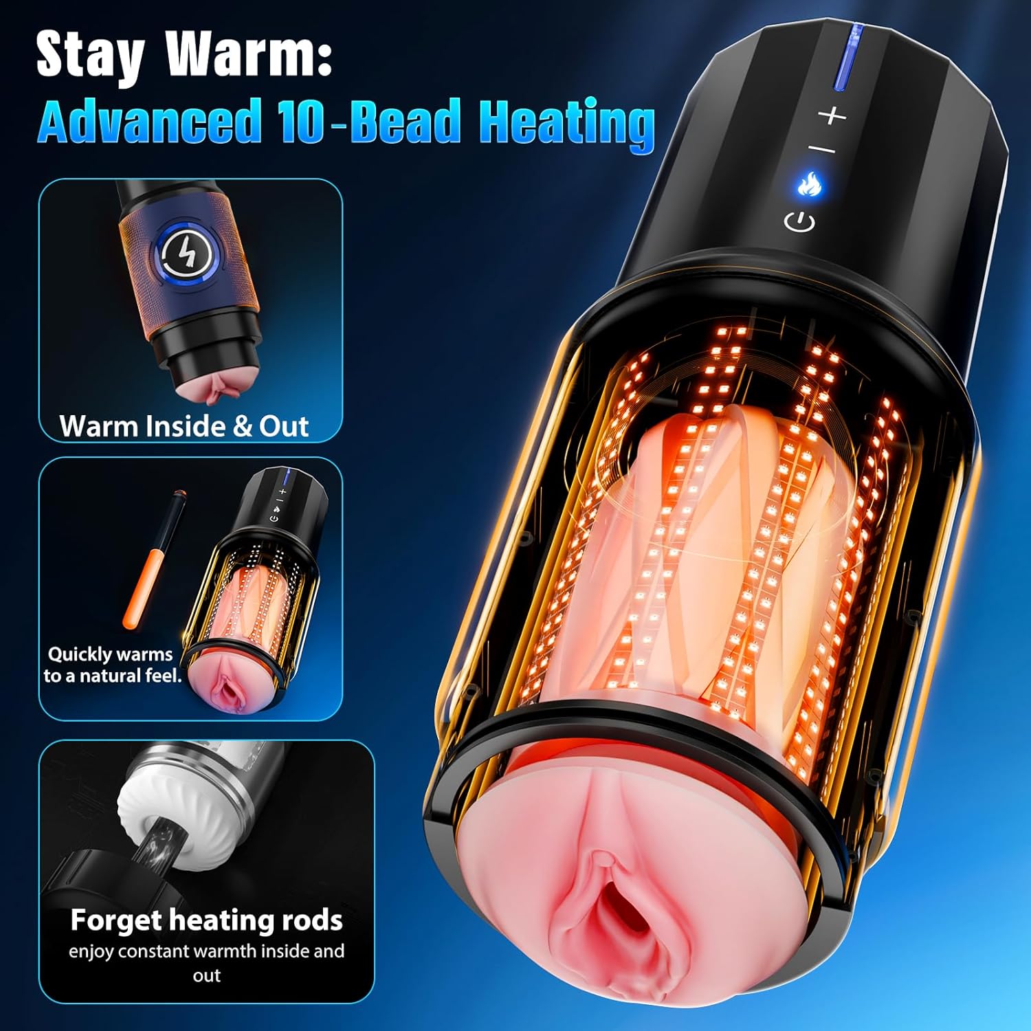 EINSEO Male Masturbator Sex Toys for Men - AI & APP Control Thrusting Male Stroker with 360° Heating