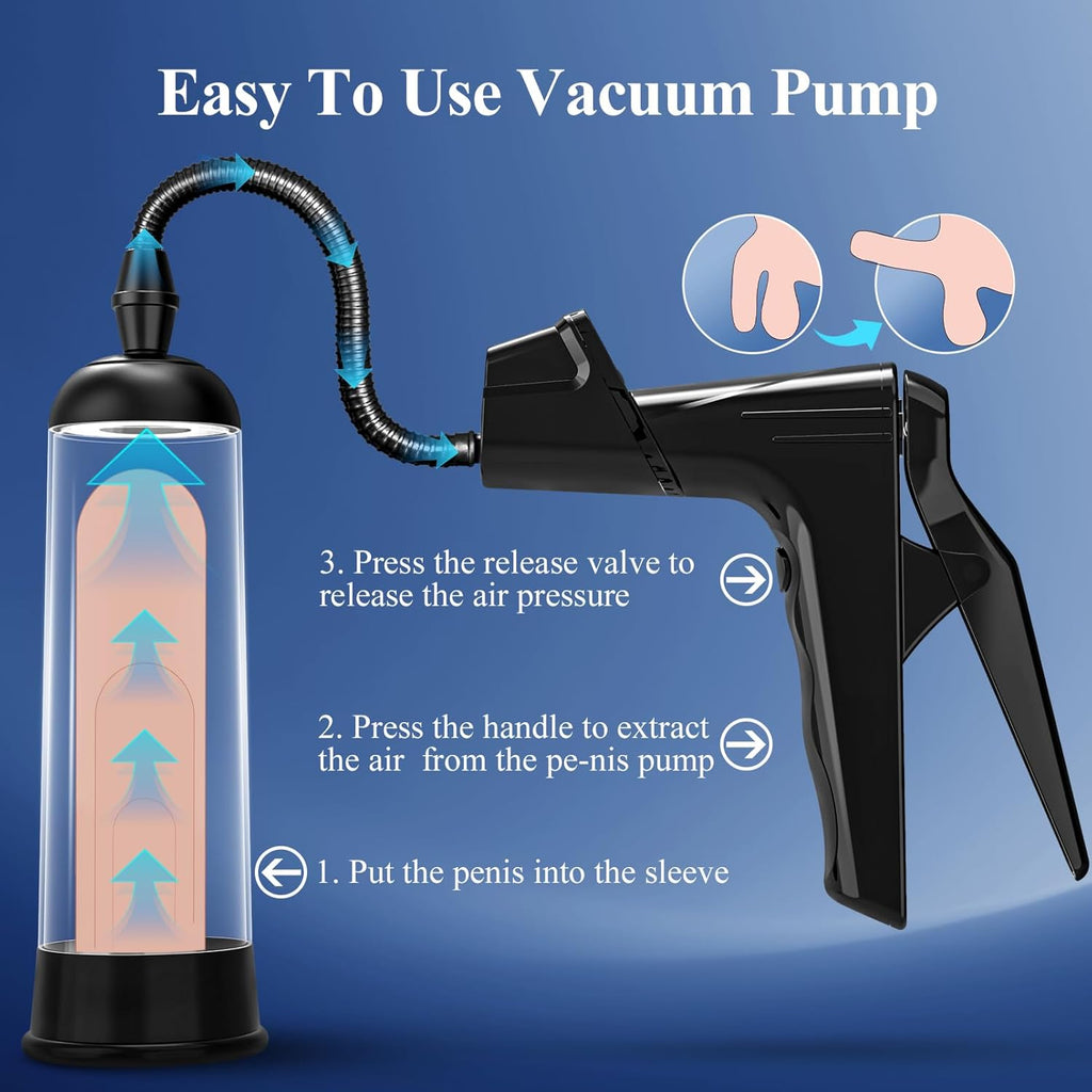 Pumps & Enlargers for Men with 3 Penis Ring and 2 Silicone Sleeve,Sex Machine Enlarge Juguetes Sexuales for Stronger Bigger Erections