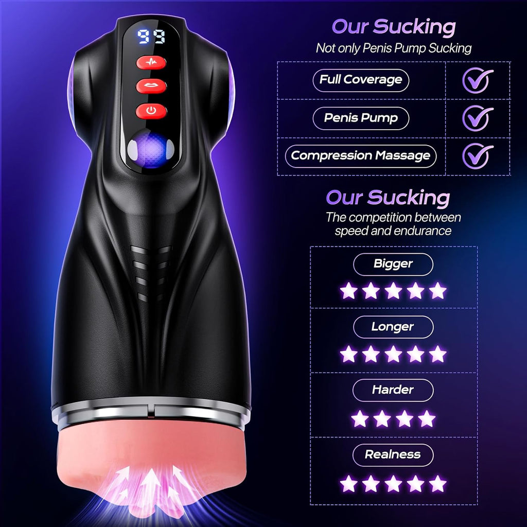 3 Sleeves Sets AI Sync Pocket Pussy Penis Pump with 9 Sucking & 9 Vibrating