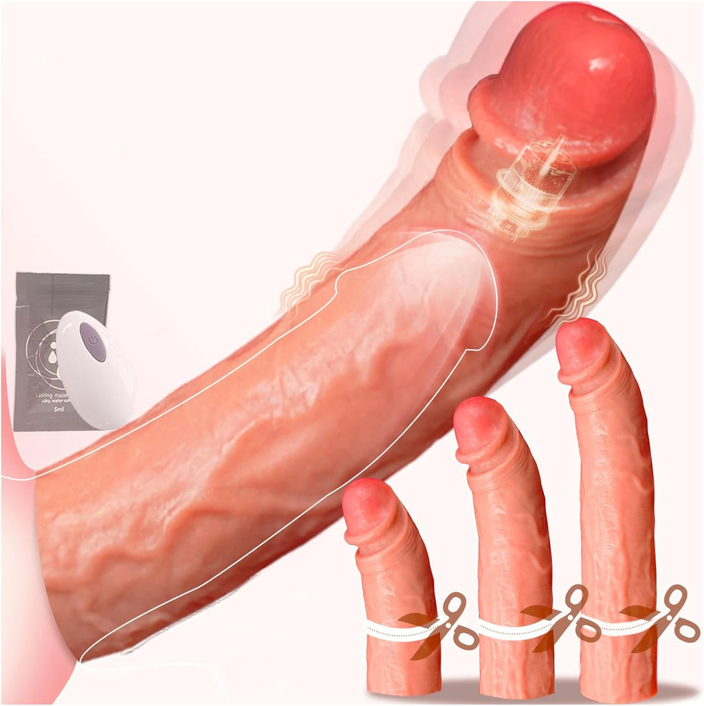 Remote Control Penis Extender Enlarger Dildo Vibrator,Girth Enhancer Extension