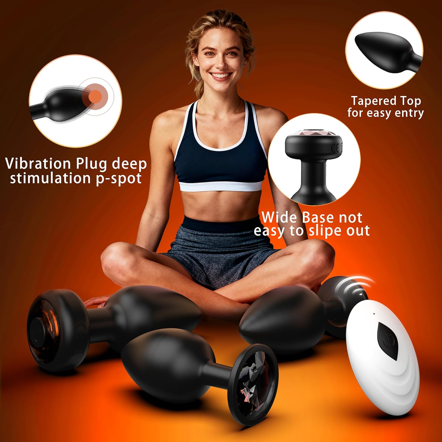 Anal Plug Vibrating Butt Plug, Adult Sex Toys 3PCS Silicone Anal Plugs, Anal Sex Toys with Remote Control 10 Vibrating Vibrator