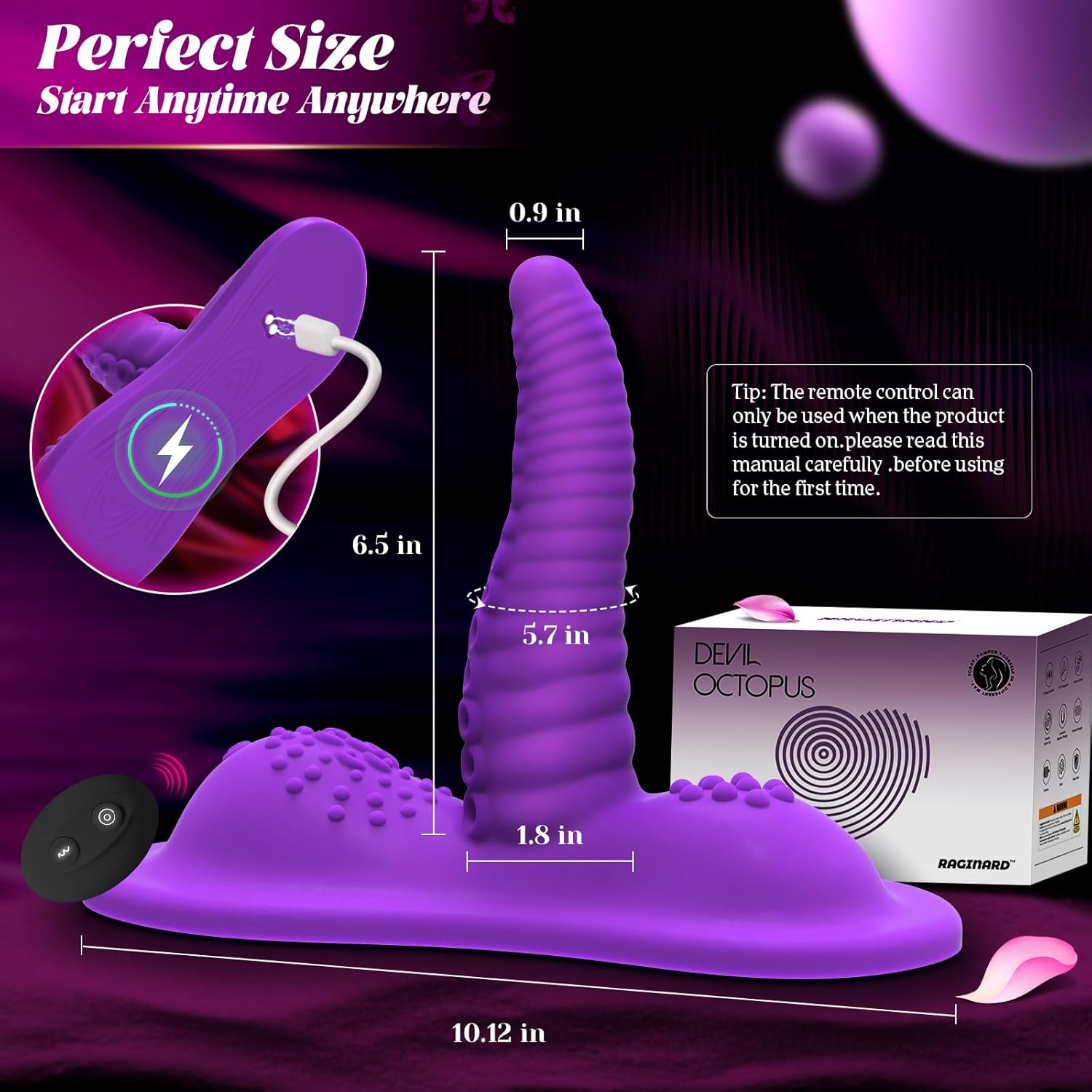 Vibrator 6.5" Insertable Monster Dildo