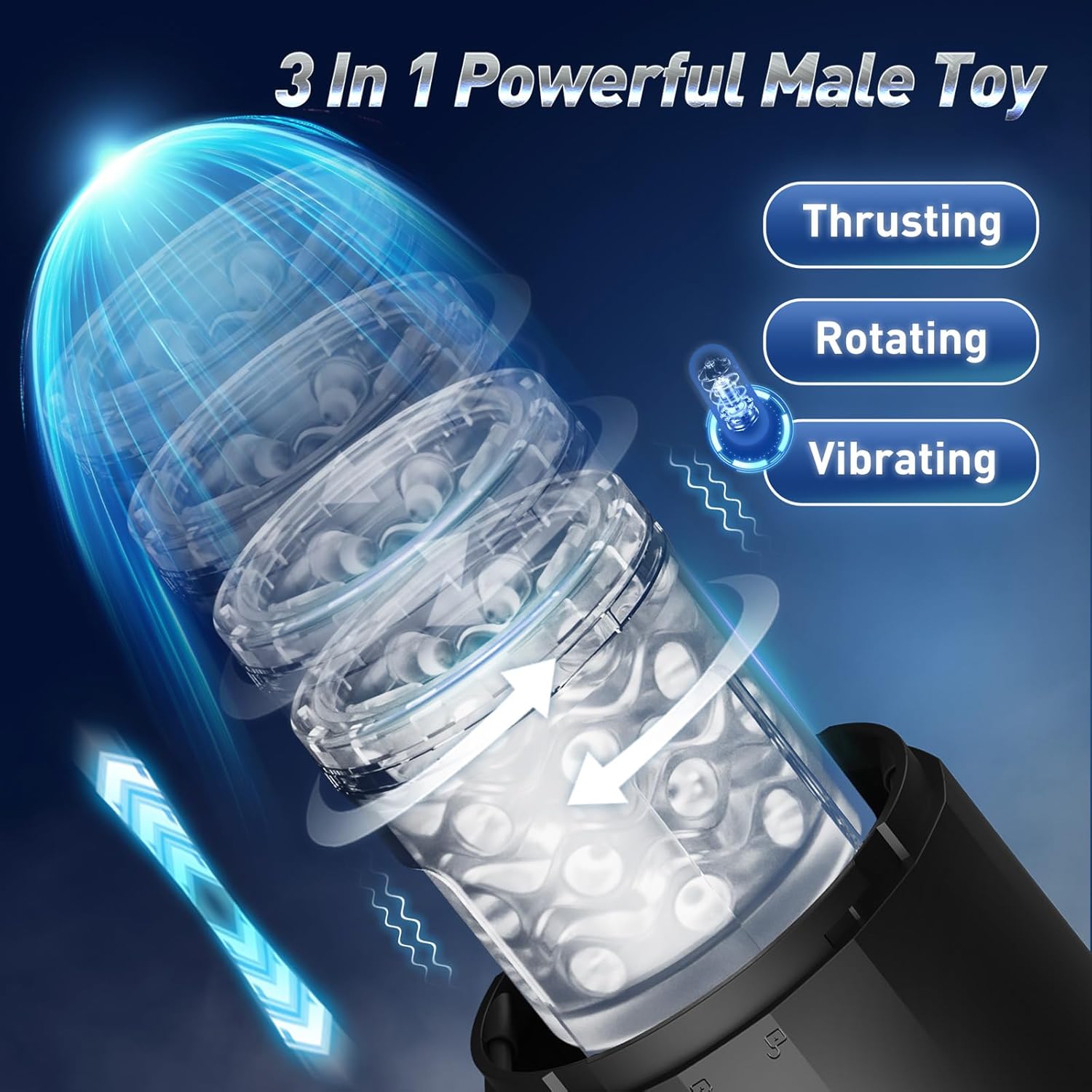 Hands Free Sex Toys for Men with Infinite Speed Regulation
