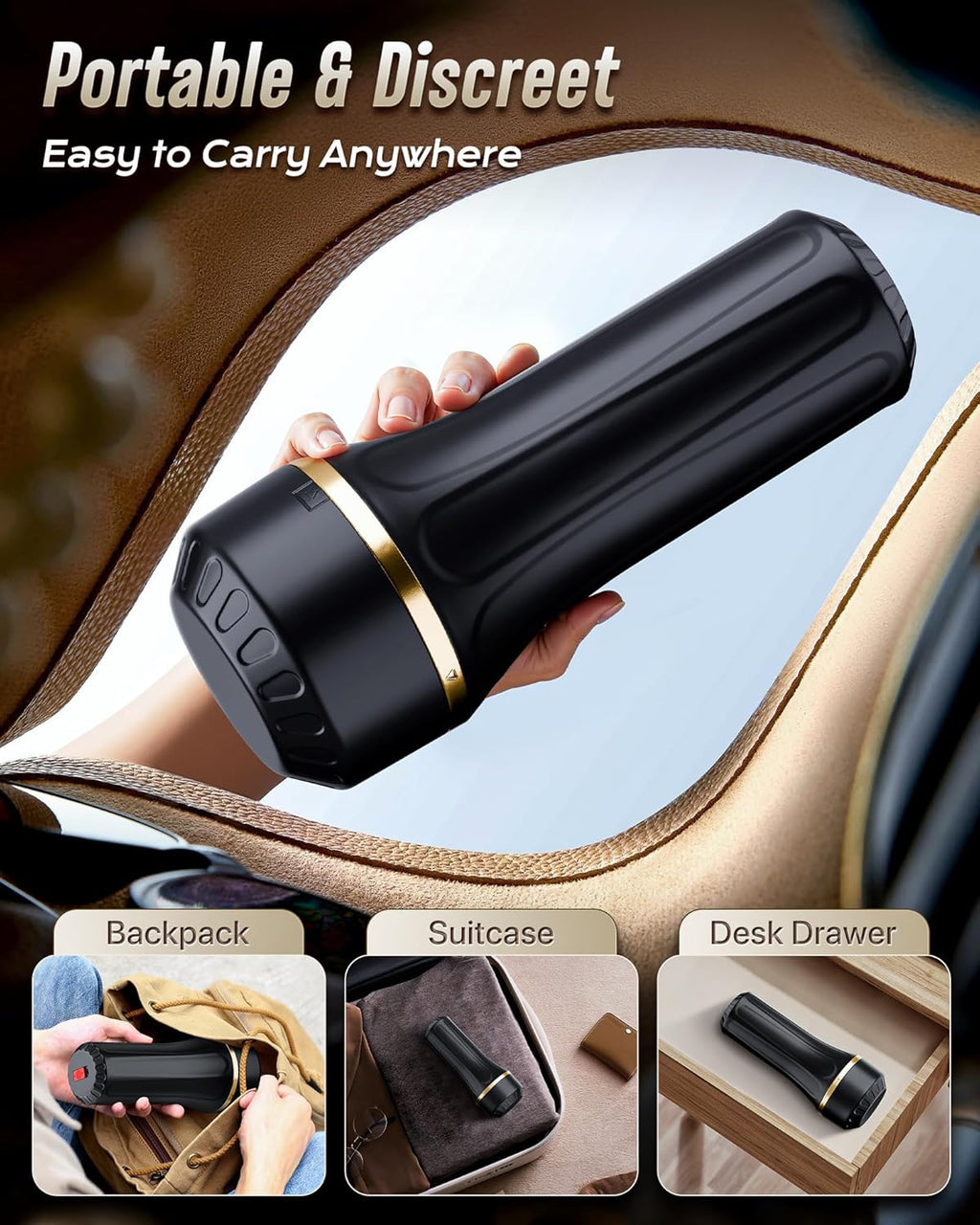 7.5in Pocket Pussy & Mouth Textured Soft Fleshy TPE Channel Sex Toys for Men