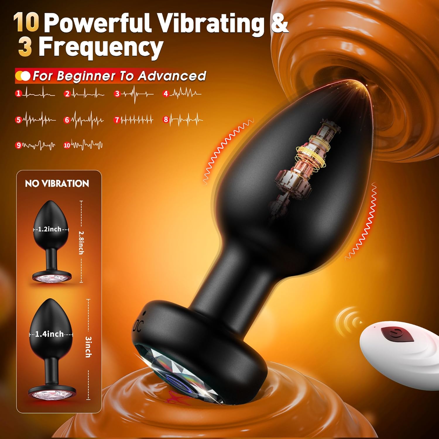 Anal Plug Vibrating Butt Plug, Adult Sex Toys 3PCS Silicone Anal Plugs, Anal Sex Toys with Remote Control 10 Vibrating Vibrator